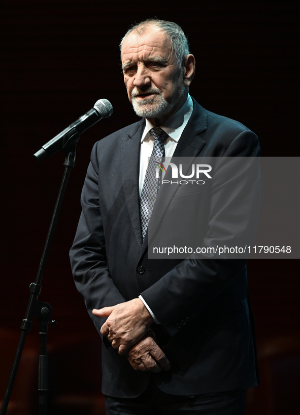 KRAKOW, POLAND - NOVEMBER 17:   
Jan Tadeusz Duda, Chairman of the Malopolska Regional Assembly, delivers a speech at the Jubilee Gala marki...