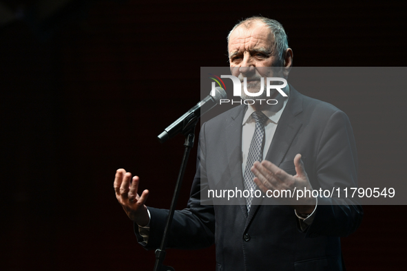 KRAKOW, POLAND - NOVEMBER 17:   
Jan Tadeusz Duda, Chairman of the Malopolska Regional Assembly, delivers a speech at the Jubilee Gala marki...