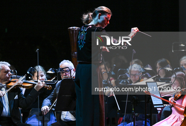 KRAKOW, POLAND - NOVEMBER 17:   
The Representative Orchestra, conducted by Anna Sulkowska-Migon, performs a medley of popular scouting song...