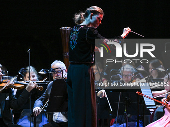 KRAKOW, POLAND - NOVEMBER 17:   
The Representative Orchestra, conducted by Anna Sulkowska-Migon, performs a medley of popular scouting song...