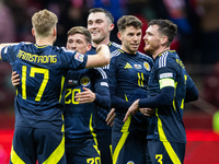 Stuart Armstrong, Ryan Gauld, John Souttar and Ryan Christie, Andy Robertson are celebrating victory during the  UEFA Nations League 2024 Le...