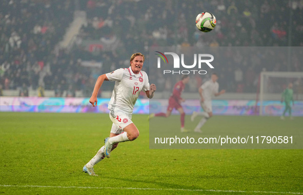 Victor Kristiansen of Denmark  controls the ball during the Nations League Round 6 match between Serbia qnd Denmark at Dubocica Stadium, Les...