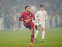 Lazar Samardzic of Serbia  controls the ball during the Nations League Round 6 match between Serbia qnd Denmark at Dubocica Stadium, Leskova...