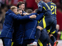 Team Scotland celebration during UEFA Nations League match Poland vs Scotland in Warsaw Poland on 18 November 2024. (