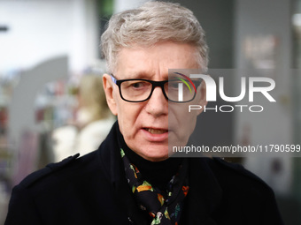 Marek Zydowicz, the CEO and founder of Energa Camerimage Film Festival attends the opening of 'Manifesto' exhibition by Julian Rosefeldt in...