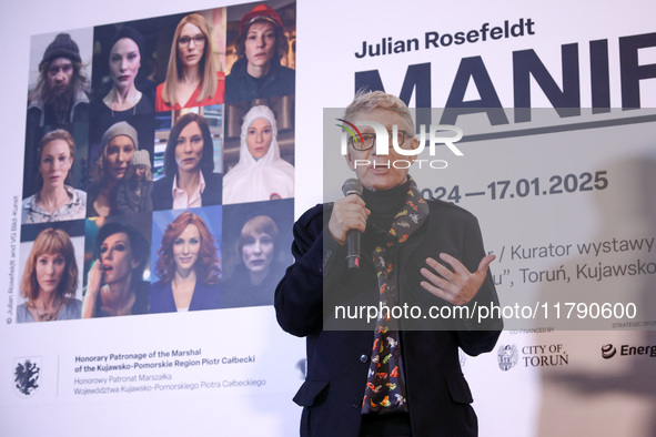 Marek Zydowicz, the CEO and founder of Energa Camerimage Film Festival attends the opening of 'Manifesto' exhibition by Julian Rosefeldt in...