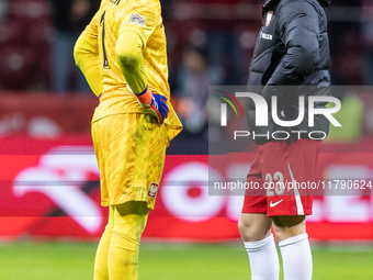 Lukasz Skorupski , Krzysztof Piatek  during UEFA Nations League match Poland vs Scotland in Warsaw Poland on 18 November 2024. (