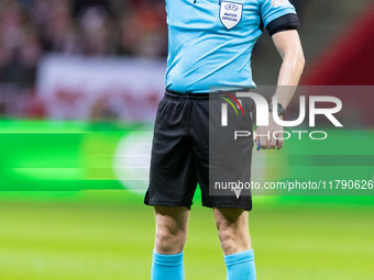 Referee Christian Dingert  during UEFA Nations League match Poland vs Scotland in Warsaw Poland on 18 November 2024. (