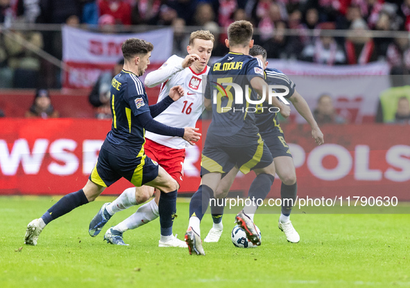 Adam Buksa  during UEFA Nations League match Poland vs Scotland in Warsaw Poland on 18 November 2024. 