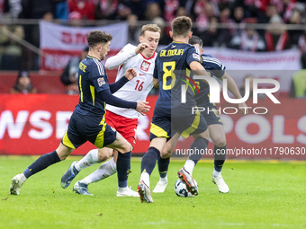 Adam Buksa  during UEFA Nations League match Poland vs Scotland in Warsaw Poland on 18 November 2024. (