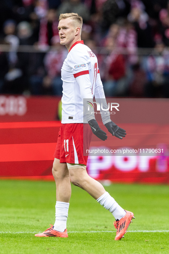 Karol Swiderski  during UEFA Nations League match Poland vs Scotland in Warsaw Poland on 18 November 2024. 