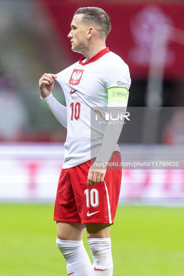 Piotr Zielinski  during UEFA Nations League match Poland vs Scotland in Warsaw Poland on 18 November 2024. 