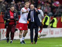 Tymoteusz Puchacz , Michal Probierz  during UEFA Nations League match Poland vs Scotland in Warsaw Poland on 18 November 2024. (