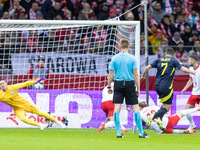 Lukasz Skorupski , John McGinn , goal during UEFA Nations League match Poland vs Scotland in Warsaw Poland on 18 November 2024. (