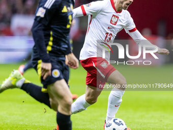 Jakub Kaminski  during UEFA Nations League match Poland vs Scotland in Warsaw Poland on 18 November 2024. (