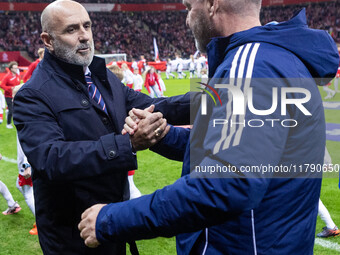 Michal Probierz , Steve Clarke  during UEFA Nations League match Poland vs Scotland in Warsaw Poland on 18 November 2024. (