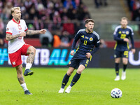 Tymoteusz Puchacz , Ryan Christie  during UEFA Nations League match Poland vs Scotland in Warsaw Poland on 18 November 2024. (