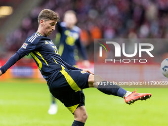 Ryan Gauld  during UEFA Nations League match Poland vs Scotland in Warsaw Poland on 18 November 2024. (