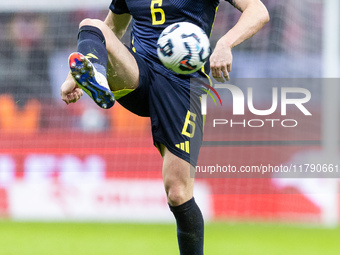 John Souttar  during UEFA Nations League match Poland vs Scotland in Warsaw Poland on 18 November 2024. (