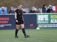 Match referee Lucy May officiates during the FA Women's Championship match between Durham Women FC and London City Lionesses at Maiden Castl...