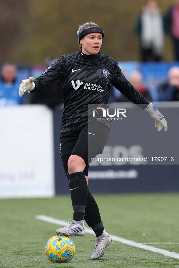 Tatiana Saunders of Durham Women plays during the FA Women's Championship match between Durham Women FC and London City Lionesses at Maiden...