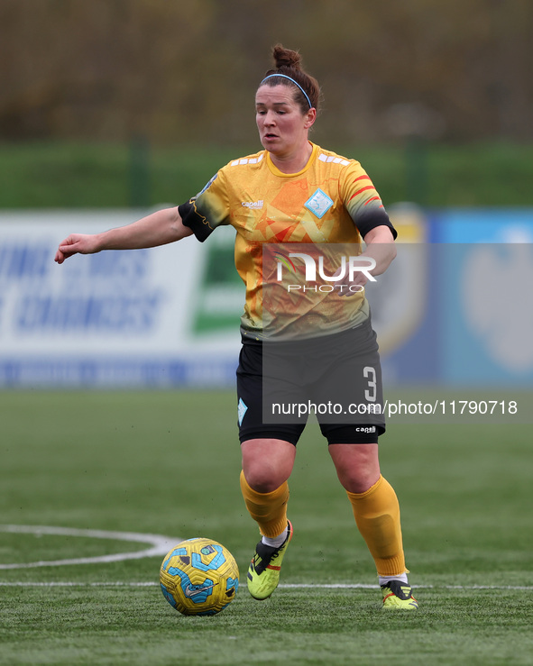 Emma Mukandi of London City Lionesses plays during the FA Women's Championship match between Durham Women FC and London City Lionesses at Ma...