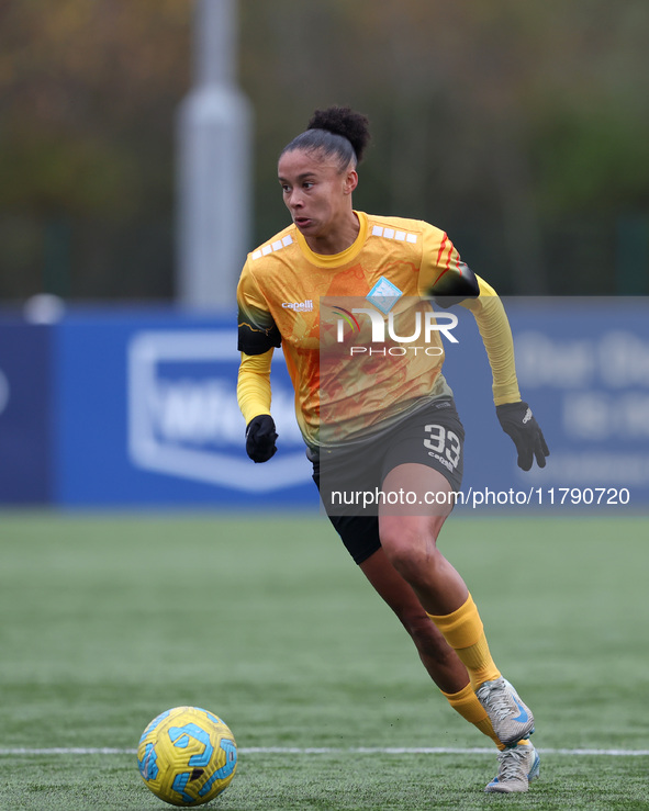 Chantelle Boye-Hlorkah of London City Lionesses plays during the FA Women's Championship match between Durham Women FC and London City Lione...