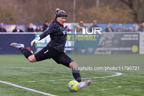 Tatiana Saunders of Durham Women plays during the FA Women's Championship match between Durham Women FC and London City Lionesses at Maiden...