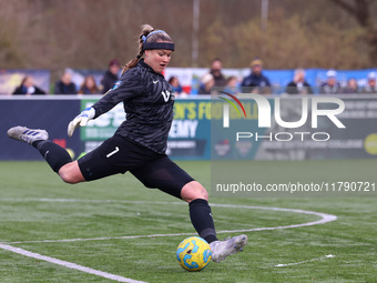 Tatiana Saunders of Durham Women plays during the FA Women's Championship match between Durham Women FC and London City Lionesses at Maiden...