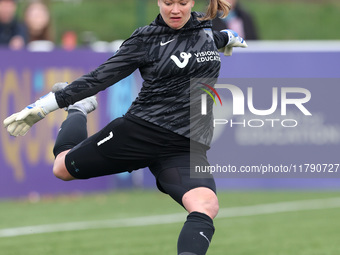 Tatiana Saunders of Durham Women plays during the FA Women's Championship match between Durham Women FC and London City Lionesses at Maiden...