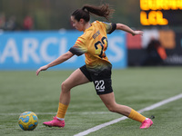 Cerys Brown of London City Lionesses plays during the FA Women's Championship match between Durham Women FC and London City Lionesses at Mai...