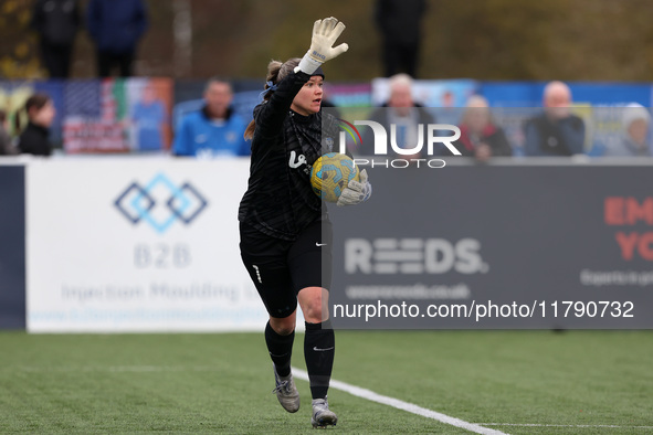 Tatiana Saunders of Durham Women plays during the FA Women's Championship match between Durham Women FC and London City Lionesses at Maiden...