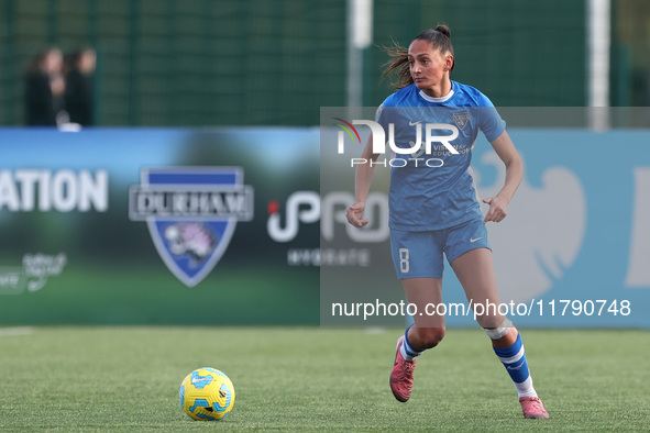 Mollie Lambert of Durham Women participates in the FA Women's Championship match between Durham Women FC and London City Lionesses at Maiden...