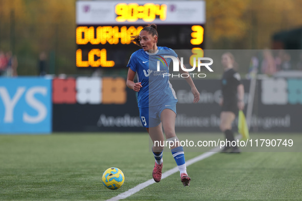 Mollie Lambert of Durham Women plays during the FA Women's Championship match between Durham Women FC and London City Lionesses at Maiden Ca...