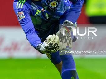 Craig Gordon is playing during the  UEFA Nations League 2024 League A Group A1 match between Poland and Scotland, at the  PGE Narodowy in Wa...