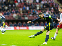 Andy Robertson during the  UEFA Nations League 2024 League A Group A1 match between Poland and Scotland, at the  PGE Narodowy in Warsaw, Pol...