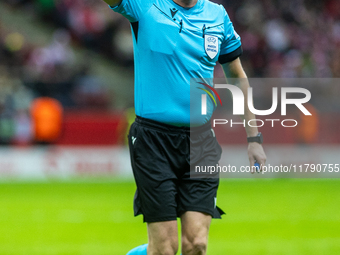 Referee Christian Dingert during the  UEFA Nations League 2024 League A Group A1 match between Poland and Scotland, at the  PGE Narodowy in...