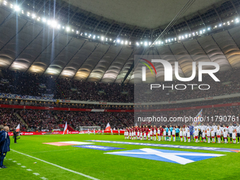 Team of Poland and team of Scotland  before the  UEFA Nations League 2024 League A Group A1 match between Poland and Scotland, at the  PGE N...