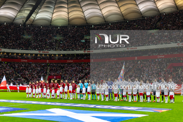 Team of Poland and team of Scotland  before the  UEFA Nations League 2024 League A Group A1 match between Poland and Scotland, at the  PGE N...