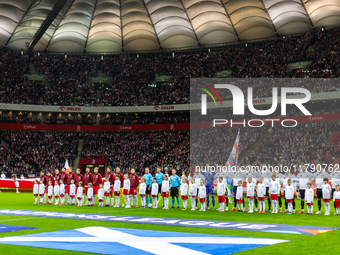 Team of Poland and team of Scotland  before the  UEFA Nations League 2024 League A Group A1 match between Poland and Scotland, at the  PGE N...