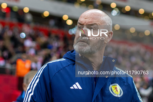 Steve Clarke during the  UEFA Nations League 2024 League A Group A1 match between Poland and Scotland, at the  PGE Narodowy in Warsaw, Polan...