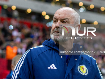 Steve Clarke during the  UEFA Nations League 2024 League A Group A1 match between Poland and Scotland, at the  PGE Narodowy in Warsaw, Polan...