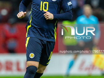 Lawrence Shankland during the  UEFA Nations League 2024 League A Group A1 match between Poland and Scotland, at the  PGE Narodowy in Warsaw,...