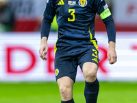 Andy Robertson during the  UEFA Nations League 2024 League A Group A1 match between Poland and Scotland, at the  PGE Narodowy in Warsaw, Pol...