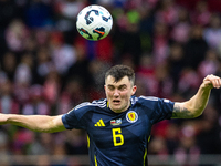 John Souttar during the  UEFA Nations League 2024 League A Group A1 match between Poland and Scotland, at the  PGE Narodowy in Warsaw, Polan...