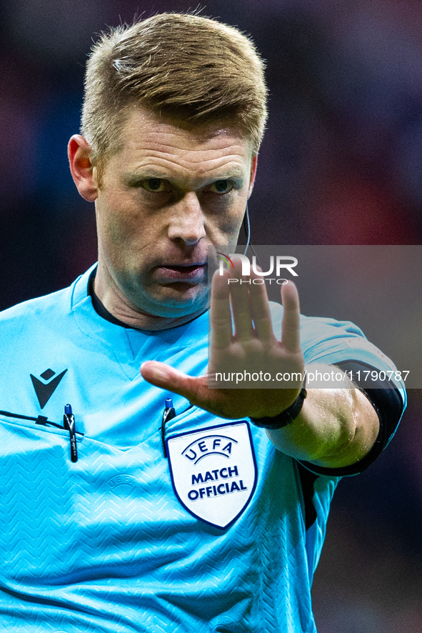 Referee Christian Dingert during the  UEFA Nations League 2024 League A Group A1 match between Poland and Scotland, at the  PGE Narodowy in...