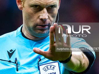 Referee Christian Dingert during the  UEFA Nations League 2024 League A Group A1 match between Poland and Scotland, at the  PGE Narodowy in...