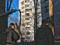 A residential high-rise building is damaged by Russian rocket fire in Odesa, Ukraine, on November 18, 2024. NO USE RUSSIA. NO USE BELARUS. (