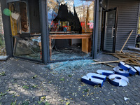 A car window breaks as a result of Russian rocket fire in Odesa, Ukraine, on November 18, 2024. NO USE RUSSIA. NO USE BELARUS. (