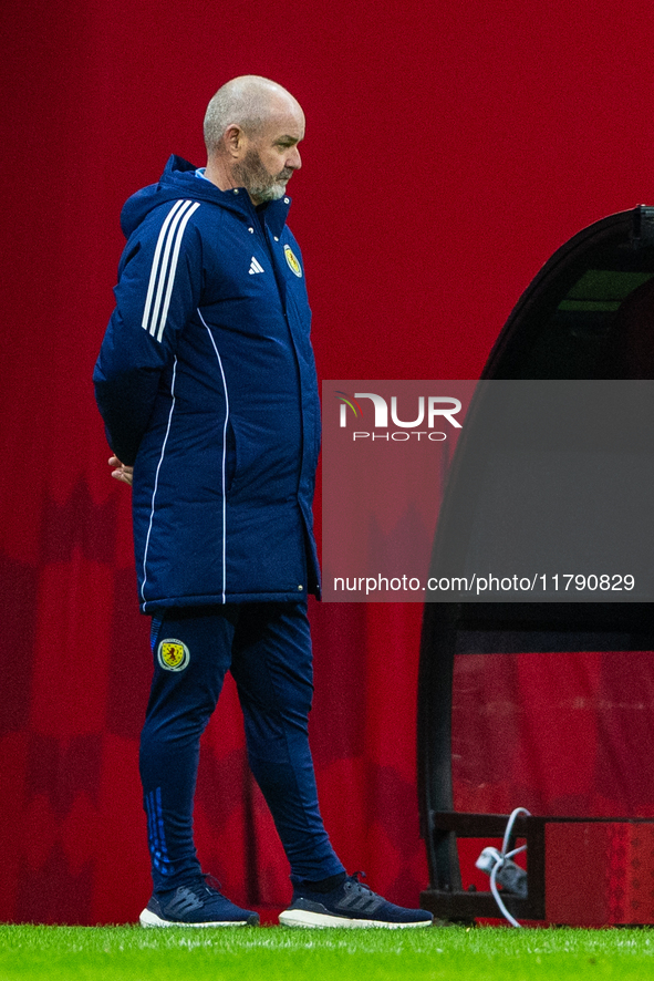 Steve Clarke  during the  UEFA Nations League 2024 League A Group A1 match between Poland and Scotland, at the  PGE Narodowy in Warsaw, Pola...